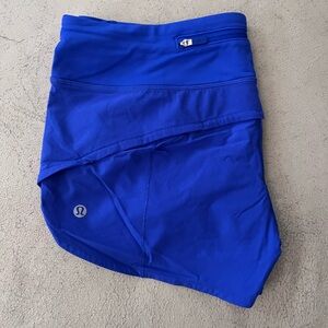 Blue Lululemon Run Speed shorts